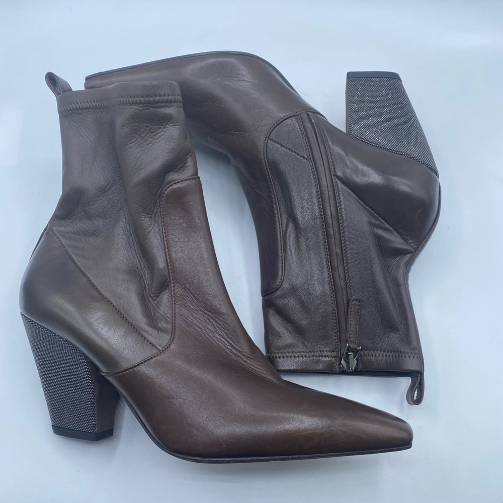 Brunello Cucinelli Monili Heel Ankle Boots